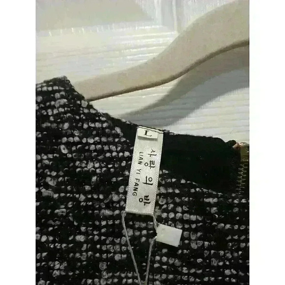 NWT Lian Yi Fang black fancy Top 3/4 sleeves size woman Large‎ - Picture 4 of 6